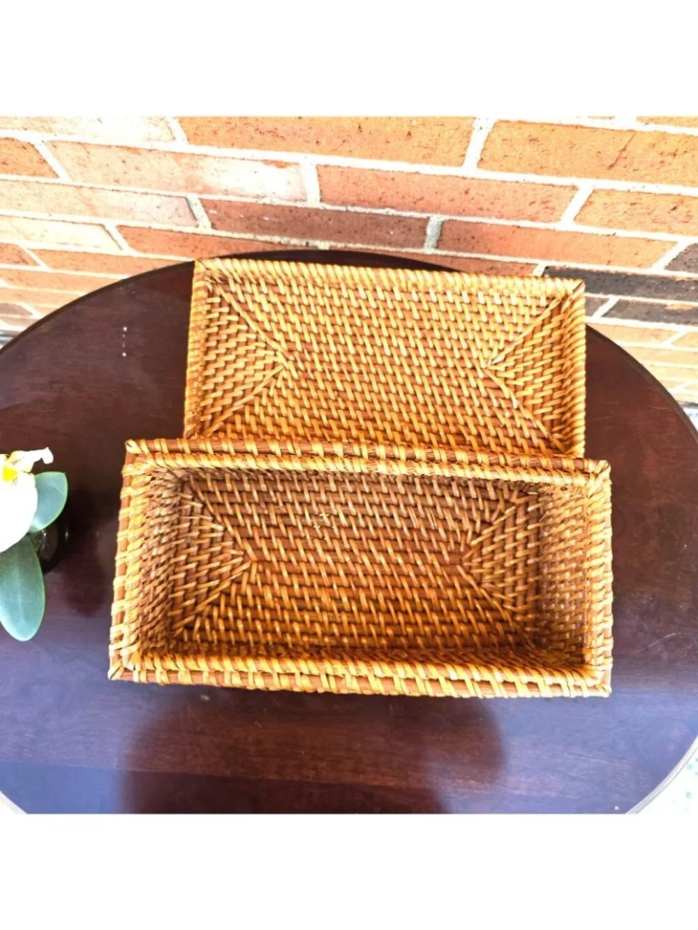 Wicker Trinket Box Storage Jewelry Removable Lid